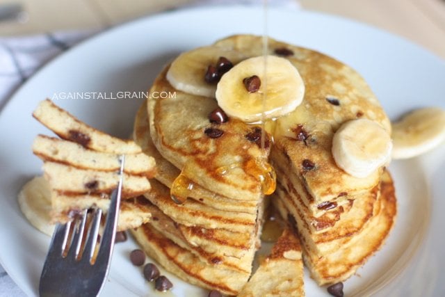 Grain-Free Paleo Chocolate Banana Pancakes - From Against All Grain