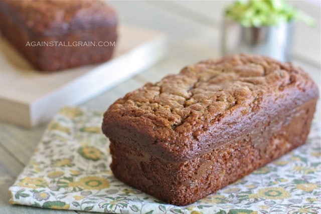 Almond Flour Zucchini Bread displayed in home kitchen