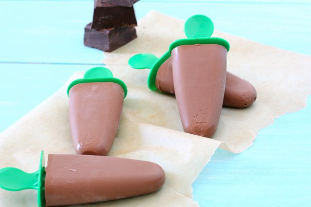 An assortment of Dark Chocolate Fudge Pops that are Dairy Free and Gluten Free.