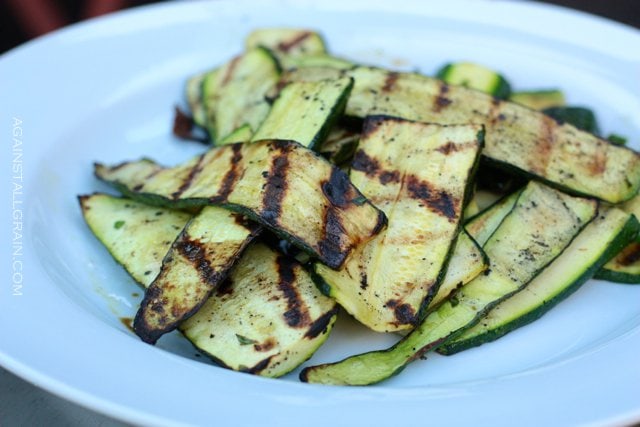 Griddled courgettes with lemon and garlic recipe