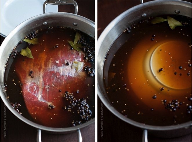 corned beed soaking in nitrate free brine