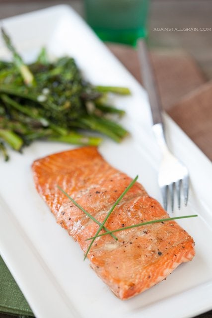 Asian Glazed Salmon with Roasted Broccolini and Asparagus | Against All ...