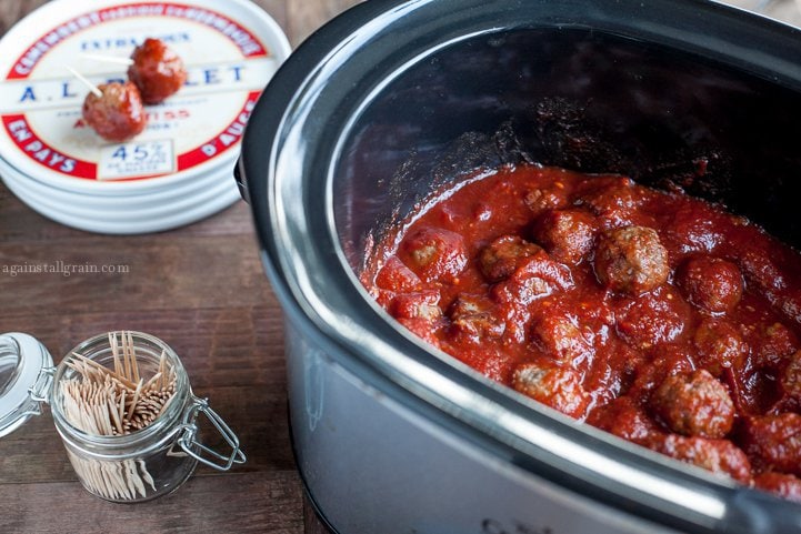 Crockpot Grain Free Meatballs with Purple Cauliflower - Ashley