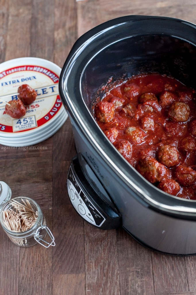 Crockpot Grain Free Meatballs with Purple Cauliflower - Ashley