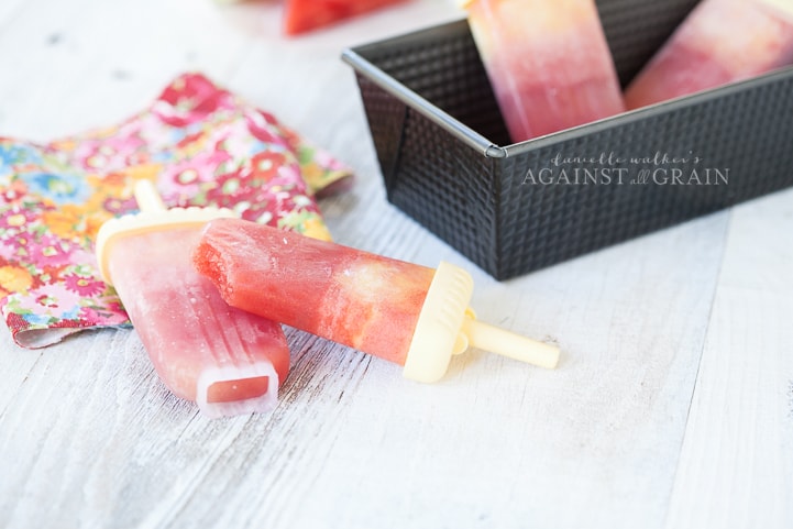 Delicious Watermelon Pineapple Ice Pops.