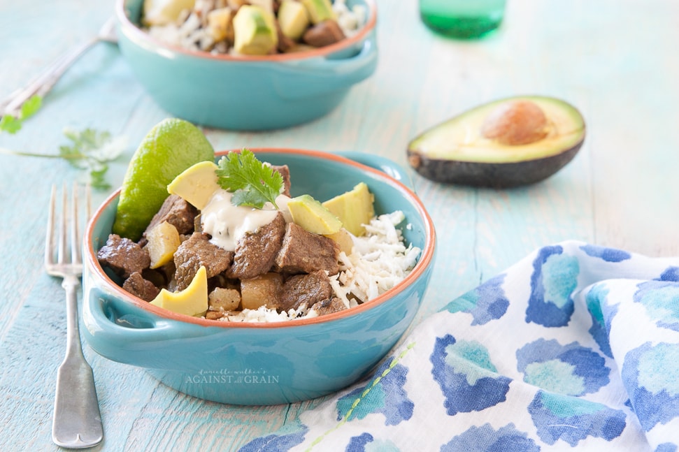 A bowl of Crockpot Mexican Stew.