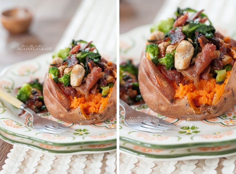 Buffalo Chicken Stuffed Sweet Potatoes (Paleo/Whoole30) - Eat the