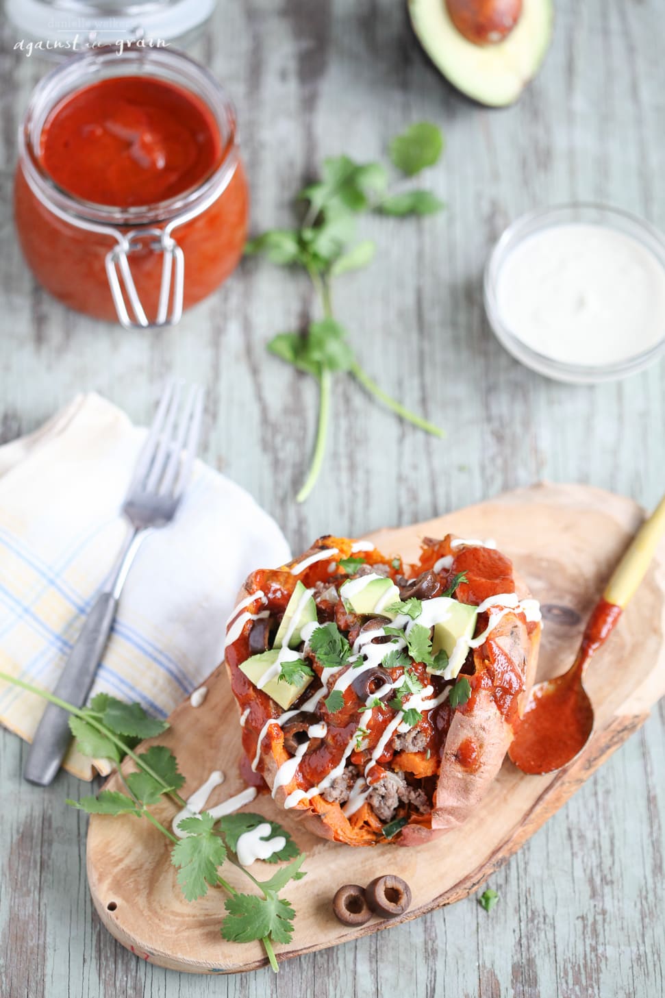 Paleo Stuffed Enchilada Sweet Potatoes -Danielle Walker Against all Grain