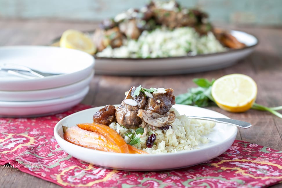 This Slow Cooker Moroccan Chicken with Chopped Almonds, Apricots and ...