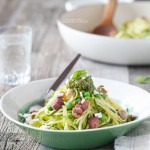 Lazy Girl's Zucchini Spaghetti [no fancy tools required!] with Peas, Crème  Fraîche and Pesto - Izy Hossack - Top With Cinnamon