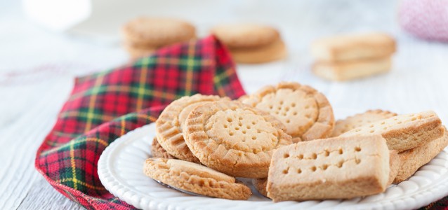 Plate full of flakey and sweet gluten free shortbread cookies!