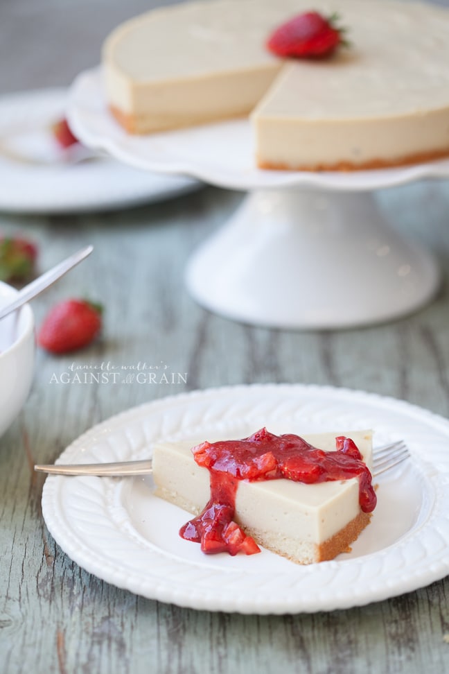 Paleo Dairy-Free Cheesecake with Strawberry Sauce - Danielle Walker's Against all Grain