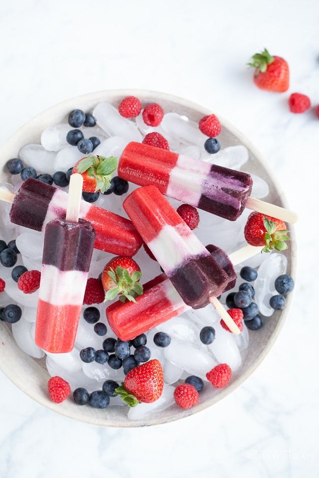 Red, White and Blue Firecracker Popsicles - Brown Eyed Baker