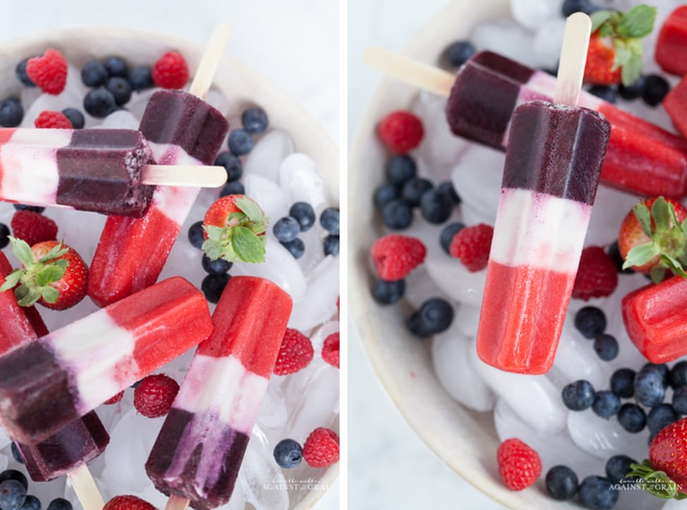 Red, White and Blue Firecracker Popsicles - Brown Eyed Baker