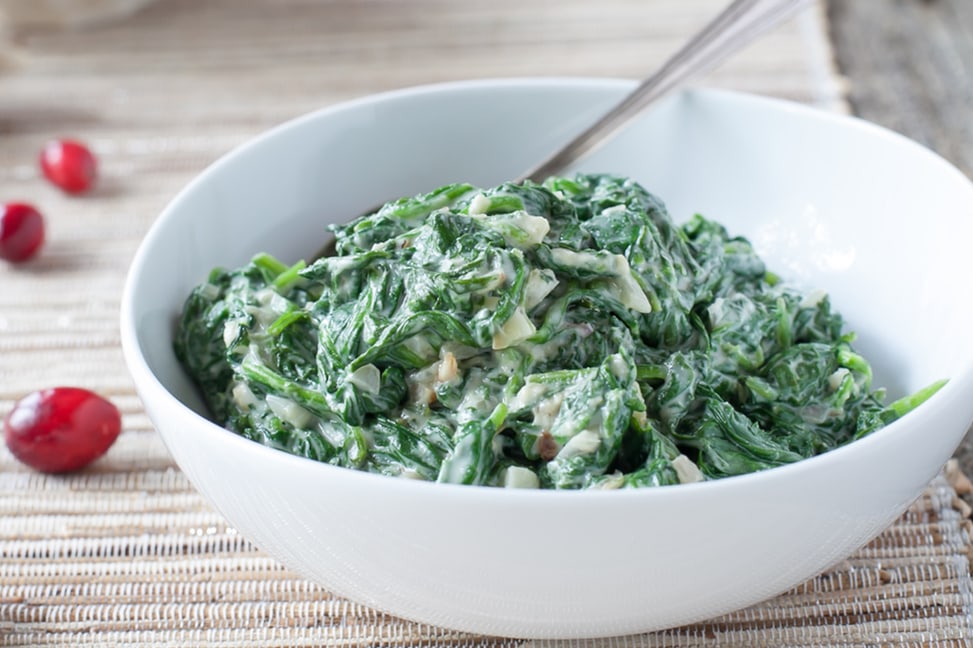 Enjoy the holidays with this dairy free creamed spinach recipe.