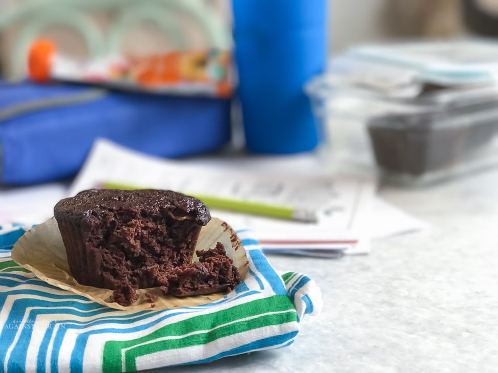 A moist and delicious Chocolate Veggie Muffin that is gluten and nut free.
