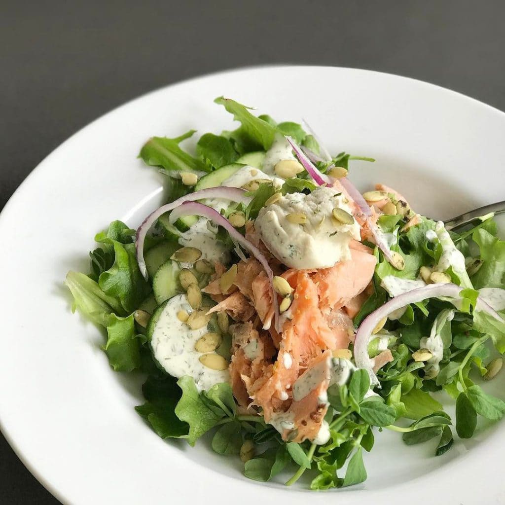 lunch salmon arugula