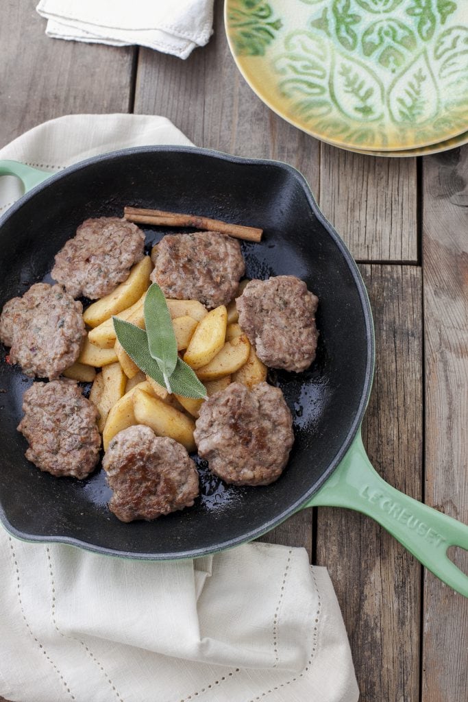 Maple_Sage_Sausage_with_Cinnamon_Apples - Against All Grain | Against