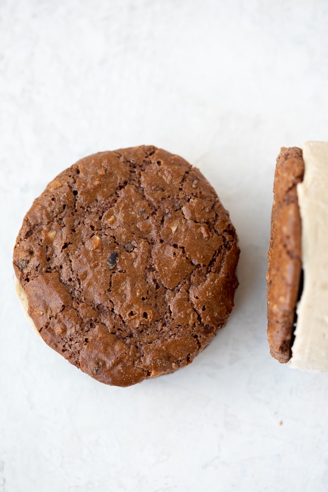 Brownie Cookie Pistachio Ice Cream Sandwiches - Butternut Bakery