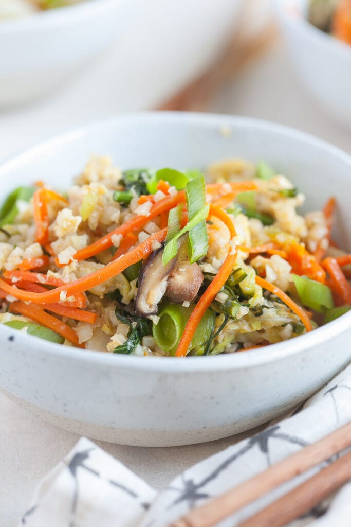 Veggie Fried Rice in a white bowl